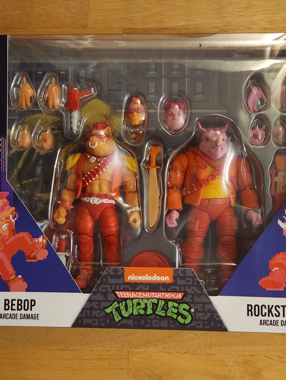 TMNT Bebop & Rocksteady Arcade Damage BST AXN Toxicity Now 2-Pack SDCC 2022